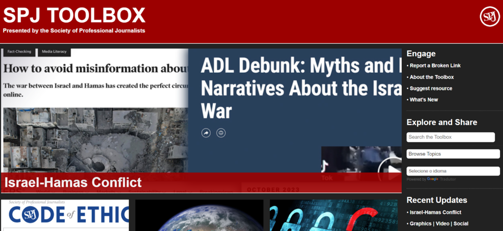 Exemplo de newsletter da Journalist's Toolbox 